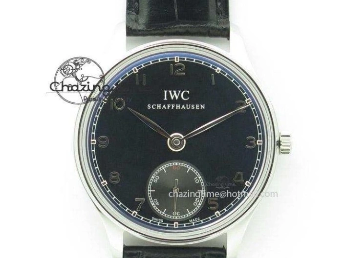 MIROTIME 1218 Efficient Portuguese Tourbillon IW5463 SS ZF Best Edition White Dial on Black Leather Strap 7170